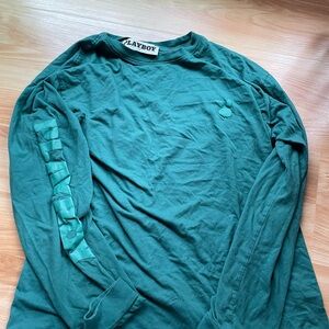 PLAYBOY Teal Long Sleeve Men's Tee